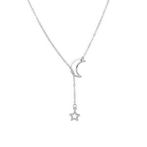 Dainty moon and star necklace